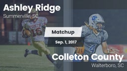 Matchup: Ashley Ridge High vs. Colleton County  2017