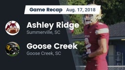 Recap: Ashley Ridge  vs. Goose Creek  2018