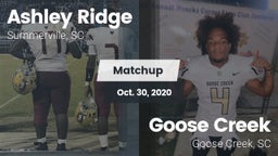 Matchup: Ashley Ridge High vs. Goose Creek  2020