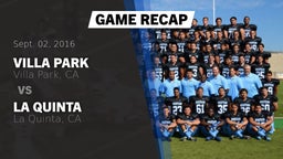 Recap: Villa Park  vs. La Quinta  2016