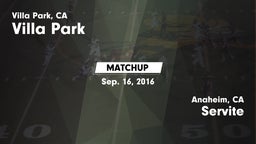 Matchup: Villa Park High vs. Servite  2016