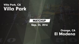 Matchup: Villa Park High vs. El Modena  2016