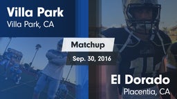 Matchup: Villa Park High vs. El Dorado  2016