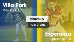 Matchup: Villa Park High vs. Esperanza  2016