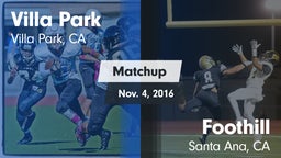 Matchup: Villa Park High vs. Foothill  2016