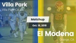 Matchup: Villa Park High vs. El Modena  2018