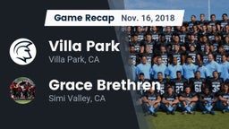 Recap: Villa Park  vs. Grace Brethren  2018