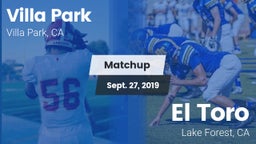 Matchup: Villa Park High vs. El Toro  2019