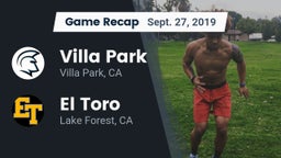 Recap: Villa Park  vs. El Toro  2019