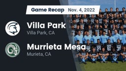 Recap: Villa Park  vs. Murrieta Mesa  2022