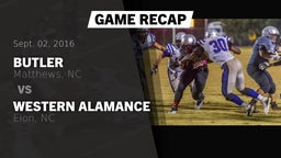 Recap: Butler  vs. Western Alamance  2016