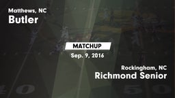 Matchup: Butler  vs. Richmond Senior  2016