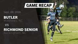 Recap: Butler  vs. Richmond Senior  2016