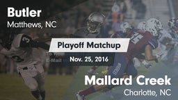 Matchup: Butler  vs. Mallard Creek  2016