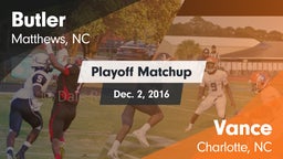 Matchup: Butler  vs. Vance  2016