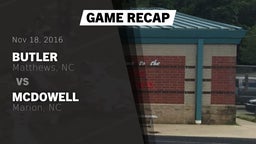 Recap: Butler  vs. McDowell  2016