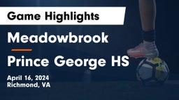 Meadowbrook  vs Prince George HS Game Highlights - April 16, 2024