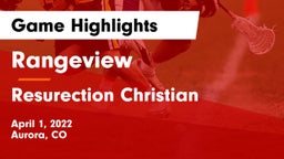 Rangeview  vs Resurection Christian Game Highlights - April 1, 2022