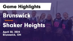 Brunswick  vs Shaker Heights  Game Highlights - April 30, 2024