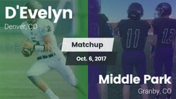 Matchup: D'Evelyn  vs. Middle Park  2017