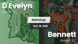 Matchup: D'Evelyn  vs. Bennett  2019