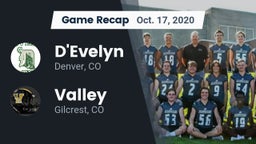 Recap: D'Evelyn  vs. Valley  2020