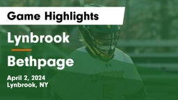 Lynbrook  vs Bethpage  Game Highlights - April 2, 2024