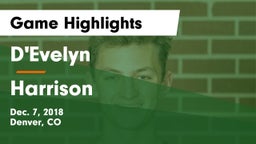 D'Evelyn  vs Harrison  Game Highlights - Dec. 7, 2018