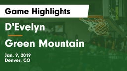 D'Evelyn  vs Green Mountain  Game Highlights - Jan. 9, 2019
