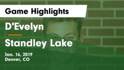 D'Evelyn  vs Standley Lake  Game Highlights - Jan. 16, 2019