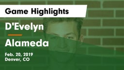D'Evelyn  vs Alameda  Game Highlights - Feb. 20, 2019