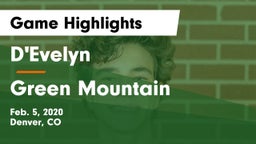 D'Evelyn  vs Green Mountain  Game Highlights - Feb. 5, 2020
