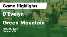 D'Evelyn  vs Green Mountain  Game Highlights - Feb. 24, 2021