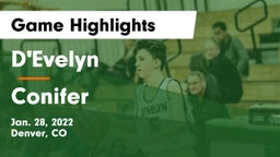 D'Evelyn  vs Conifer  Game Highlights - Jan. 28, 2022