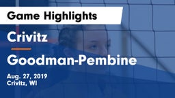 Crivitz vs Goodman-Pembine Game Highlights - Aug. 27, 2019