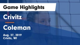 Crivitz vs Coleman  Game Highlights - Aug. 27, 2019