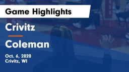 Crivitz vs Coleman  Game Highlights - Oct. 6, 2020