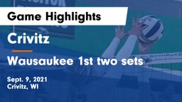 Crivitz vs Wausaukee 1st two sets Game Highlights - Sept. 9, 2021