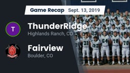 Recap: ThunderRidge  vs. Fairview  2019