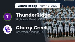Recap: ThunderRidge  vs. Cherry Creek  2022