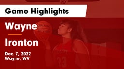 Wayne  vs Ironton  Game Highlights - Dec. 7, 2022