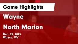 Wayne  vs North Marion  Game Highlights - Dec. 23, 2023