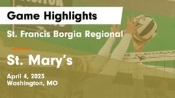 St. Francis Borgia Regional  vs St. Mary’s Game Highlights - April 4, 2023