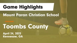 Mount Paran Christian School vs Toombs County  Game Highlights - April 24, 2023