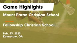 Mount Paran Christian School vs Fellowship Christian School Game Highlights - Feb. 23, 2023