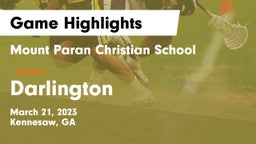 Mount Paran Christian School vs Darlington  Game Highlights - March 21, 2023