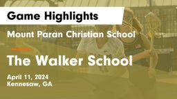 Mount Paran Christian School vs The Walker School Game Highlights - April 11, 2024