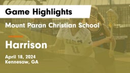 Mount Paran Christian School vs Harrison  Game Highlights - April 18, 2024