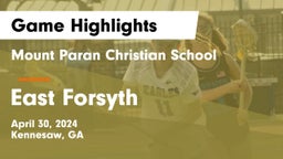 Mount Paran Christian School vs East Forsyth  Game Highlights - April 30, 2024