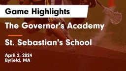 The Governor's Academy vs St. Sebastian's School Game Highlights - April 2, 2024